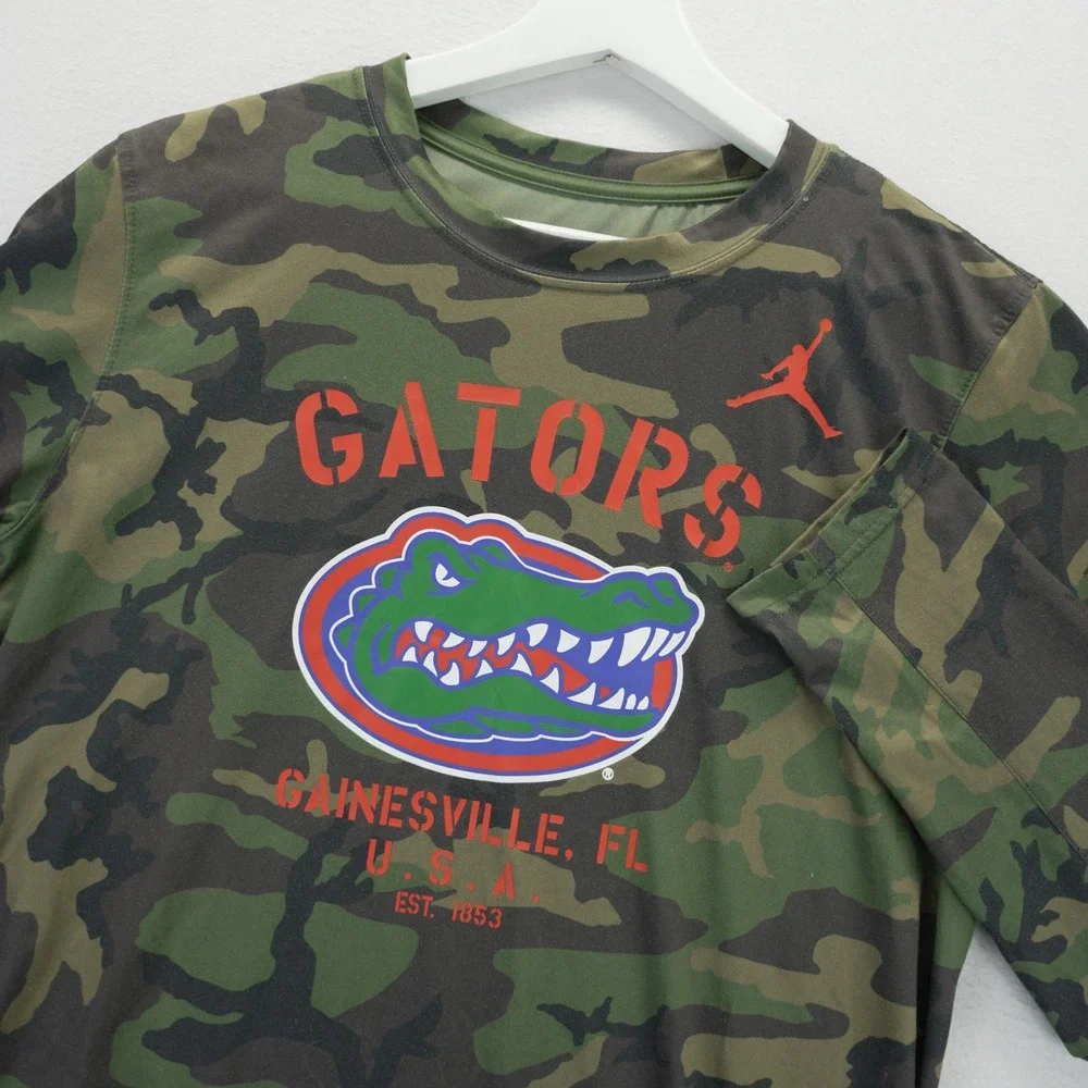 Florida Gators‎ Camo Air Jordan Long Sleeve Shirt Mens Small Dri-Fit Flag